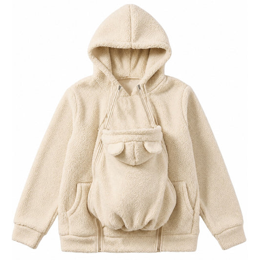KinlyMoon 2-in-1 fleece baby carrier hoodie in Beige